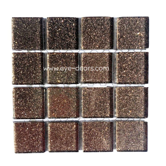 Mosaic Tiles - Single Sheet Brown Glitter 23x23mm