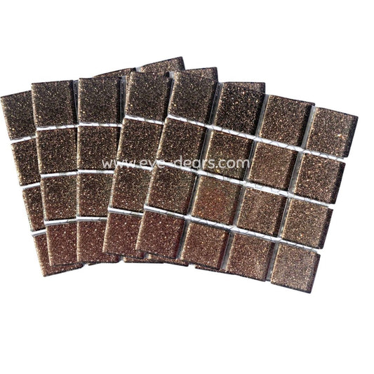 Mosaic Tiles - 10 x sheets of Brown Glitter 23x23mm