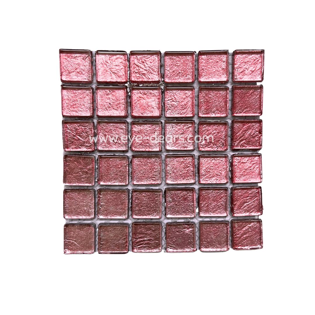 Mosaic Tiles - Single Sheet Soft Pink Gold Leaf 15x15mm