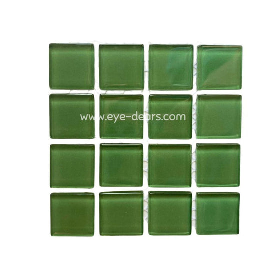 Mosaic Tiles -Single Sheet Forest Green Glass 23x23mm