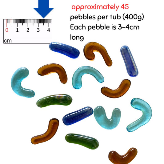 Mixed Shape Glass Pebbles 400g