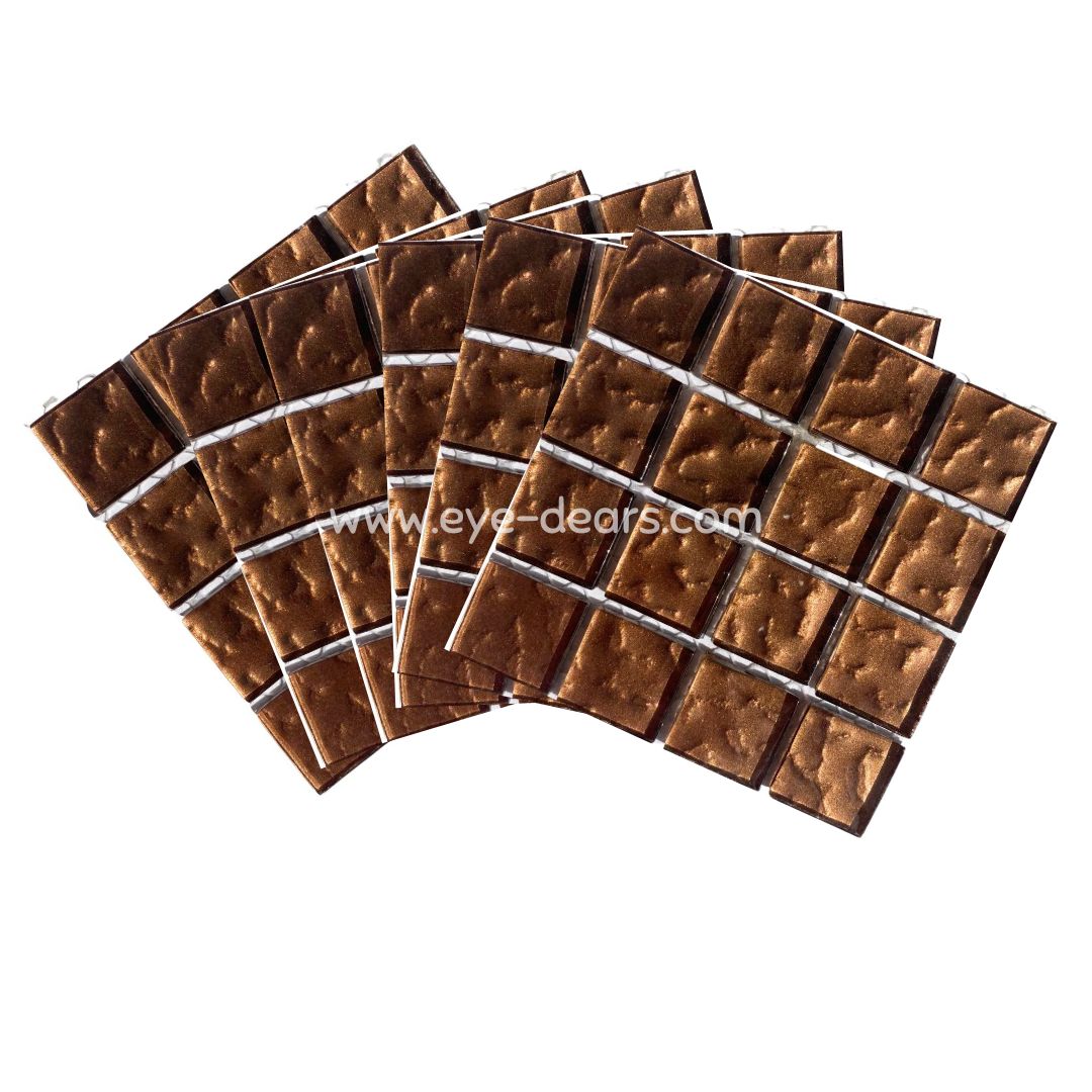 Mosaic Tiles - 10 x sheets of Warm Brown Metallic Ripple 23x23mm