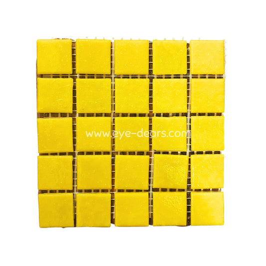 Mosaic Tiles - Single Sheet Matt Lemon Yellow 20x20mm