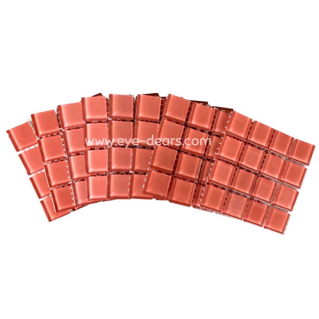 Mosaic Tiles - 10 x sheets of Dusty Pink Glass 23x23mm (small tiles for crafting)