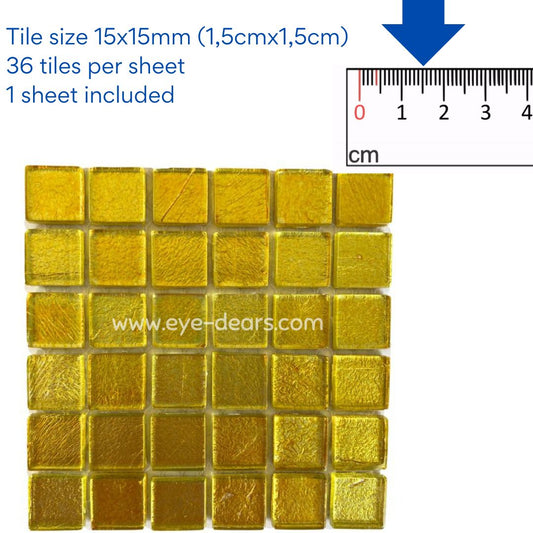 Mosaic Tiles - 10 x sheets of Gold Gold Leaf 15x15mm
