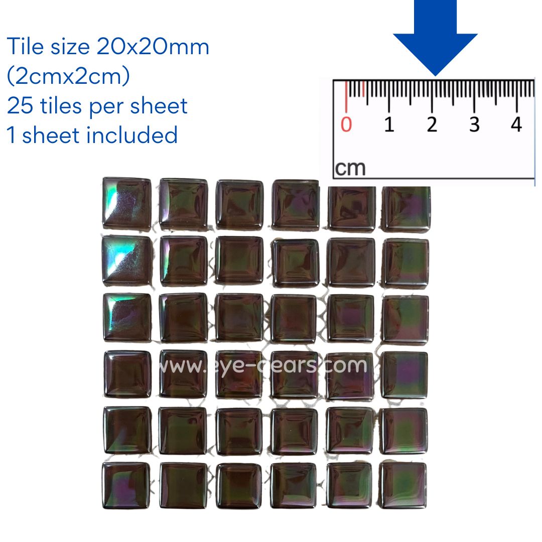 Mosaic Tiles - 10x sheets of Chocolate Brown Pearl 15x15mm