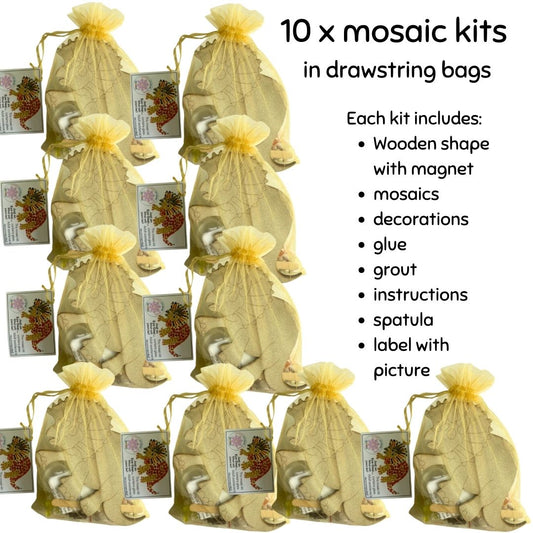 Bulk - Mosaic Craft Kit with Magnet - Triceratops Dinosaur  (Medium)