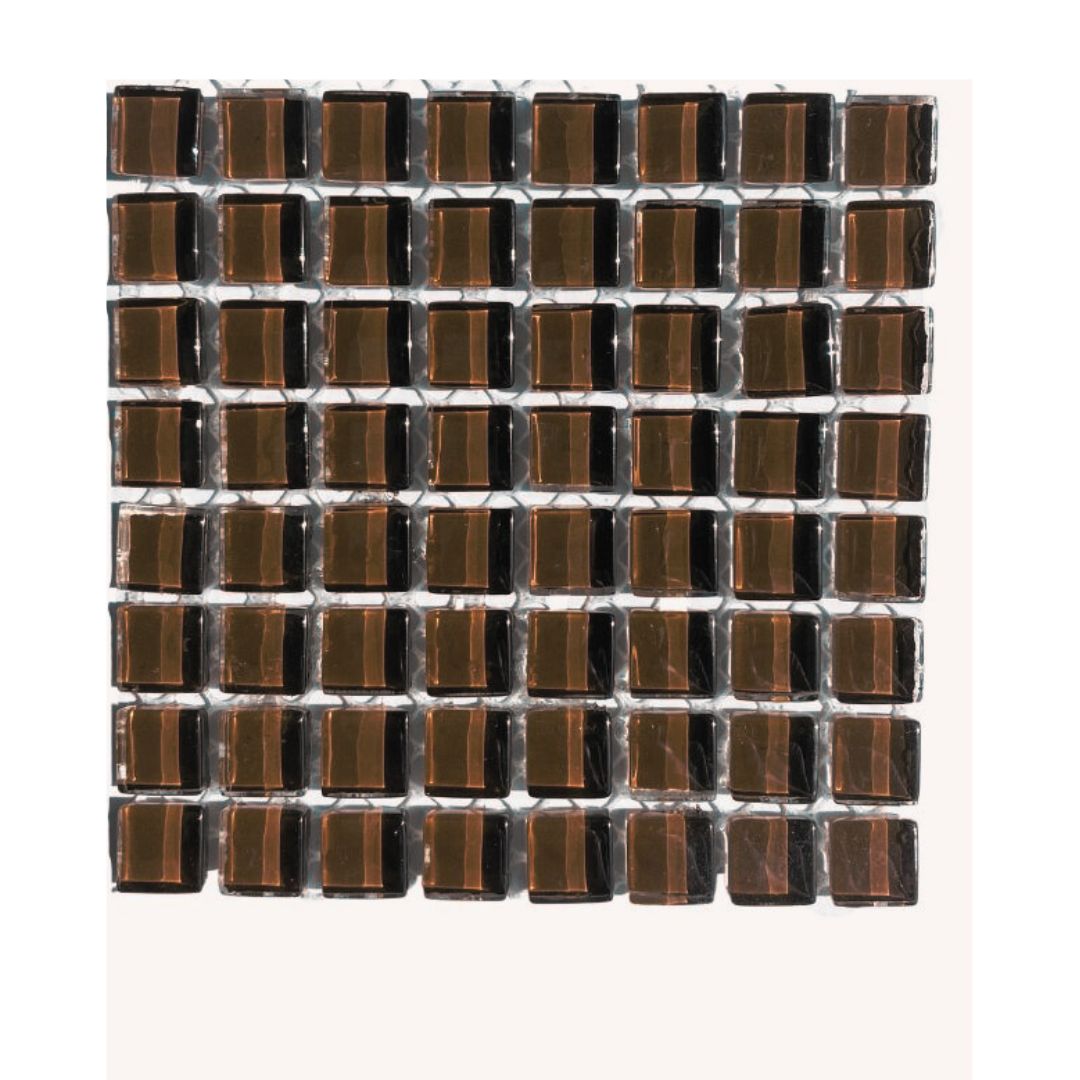 Mosaic Tiles -  Single Craft Size Sheet Chocolate Brown Glass 10x10mm