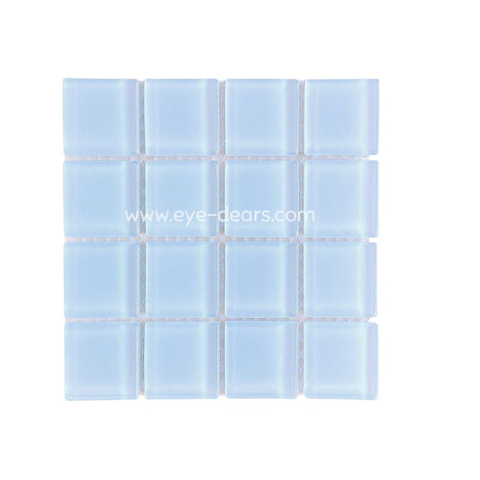 Mosaic Tiles -  Single Sheet Pastel Blue Glass 23x23mm