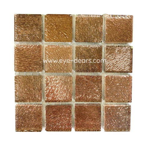 Mosaic Tiles -Single Sheet Brushed Copper 23x23mm