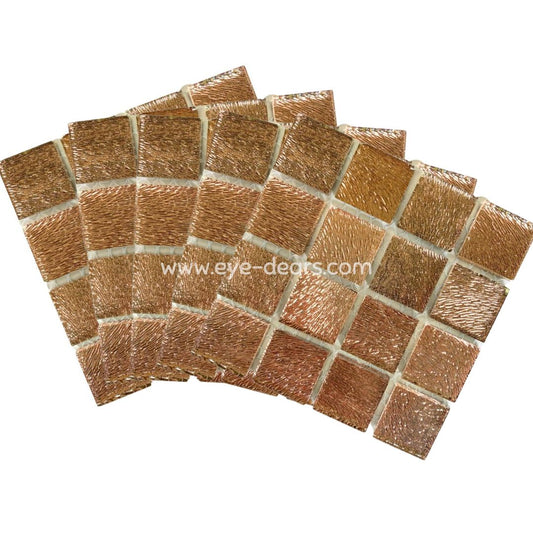 Mosaic Tiles - 10 x sheets of Brushed Copper 23x23mm