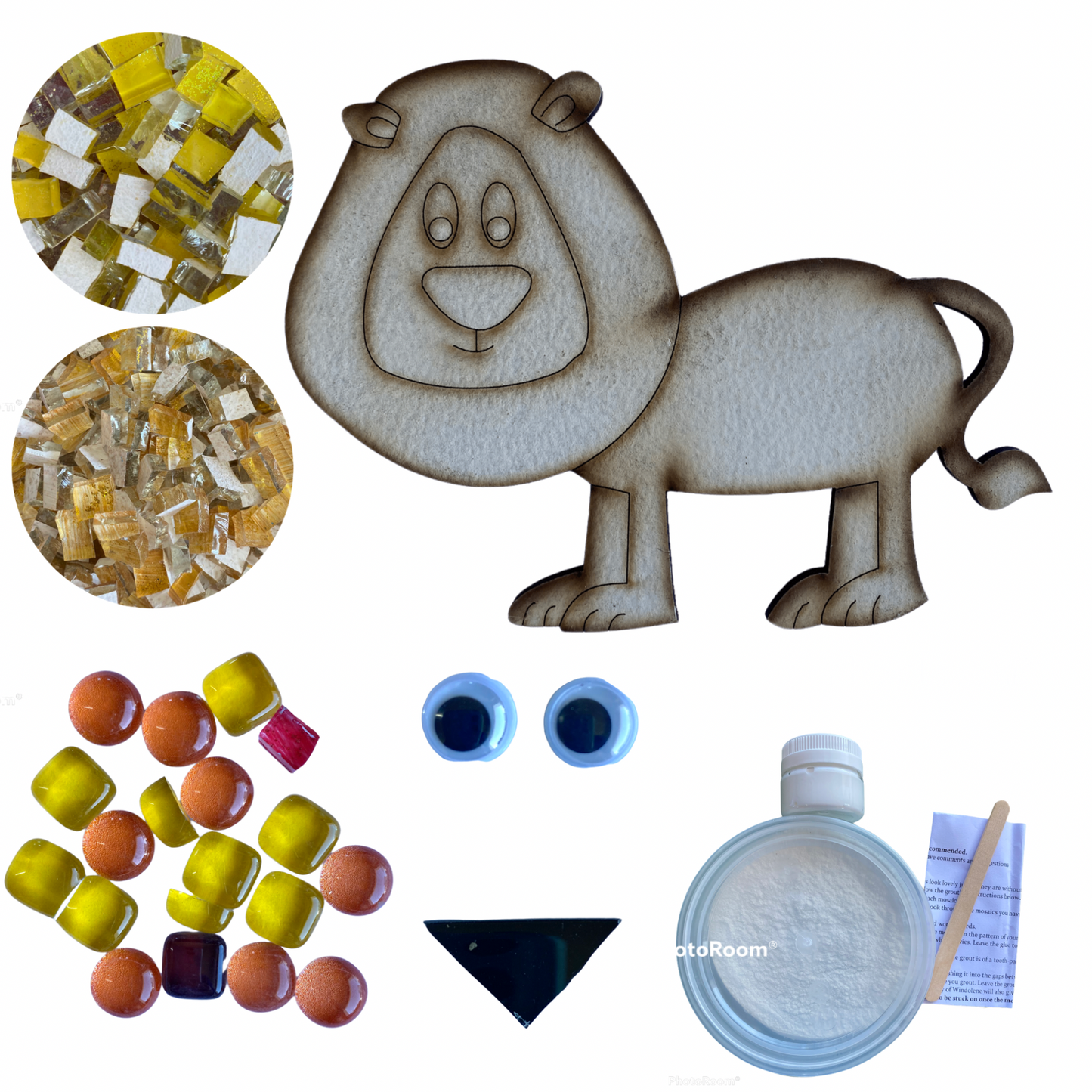 Mosaic Craft Kit with Magnet- Lion (Small)
