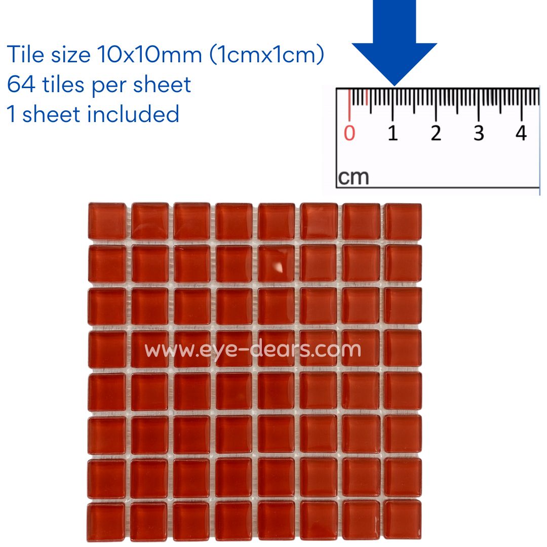 Mosaic Tiles -  Fox Brown Glass 10x10mm