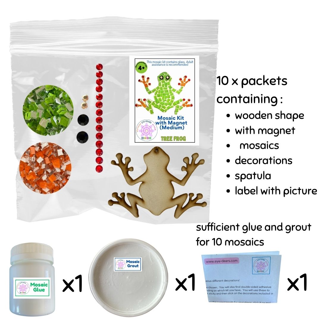 Mosaic Craft Kit with Magnet - Tree Frog (Medium)