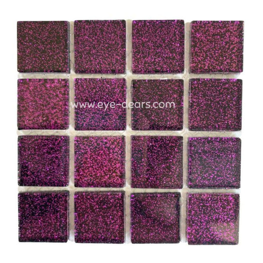 Mosaic Tiles - Single Sheet Purple Glitter 23x23mm