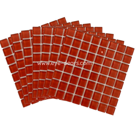 Mosaic Tiles - 10 x sheets of Fox Brown Glass 10x10mm