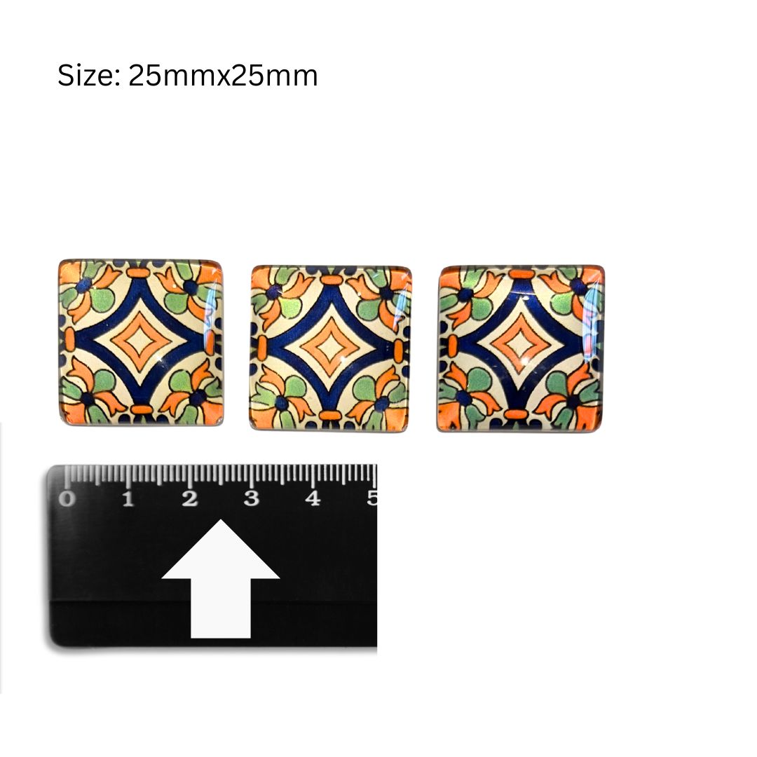 Glass Domed Inserts Mixed (C)- Set of 3 (25x25mm)