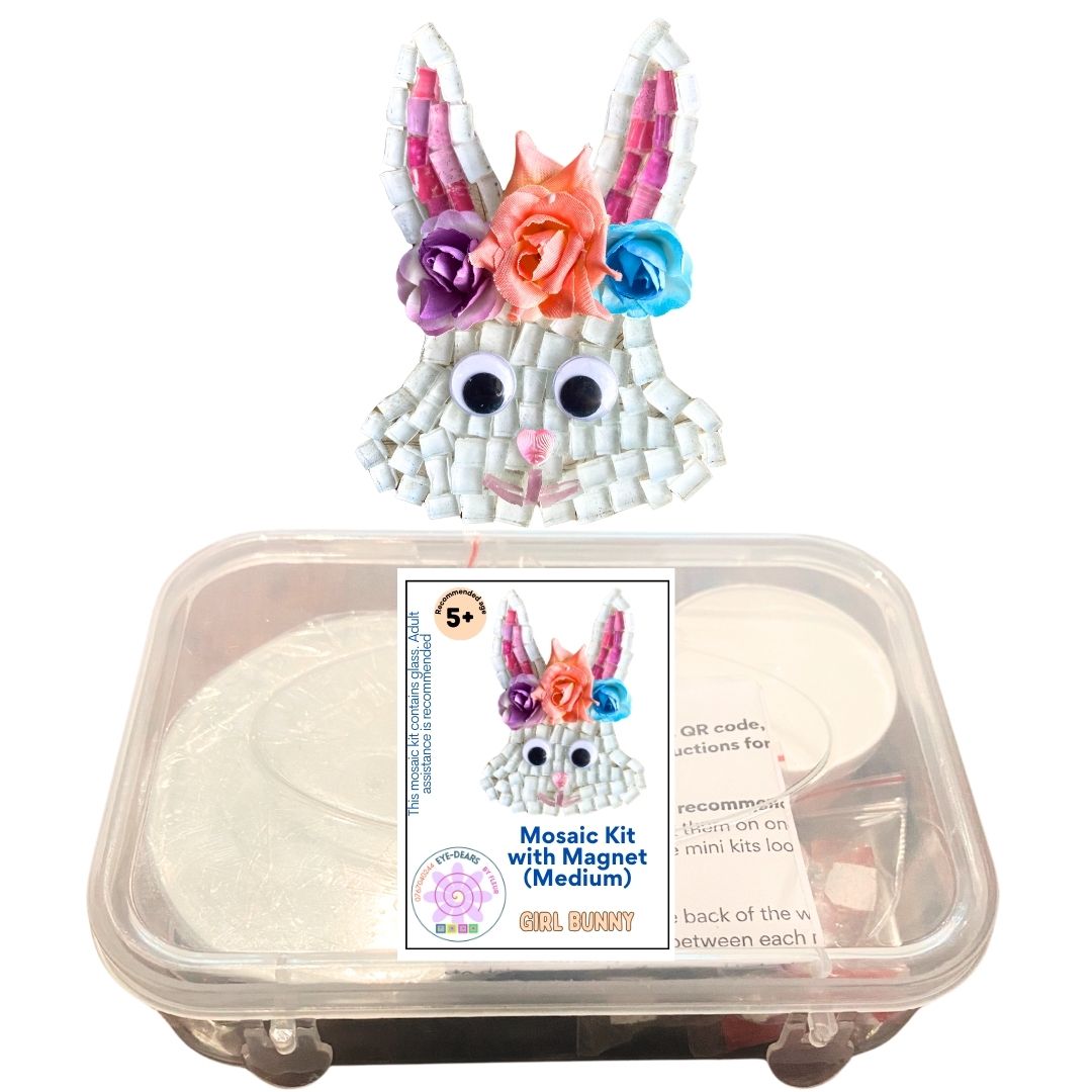 Single - Mosaic Craft Kit with Magnet - Girl Bunny (Medium)