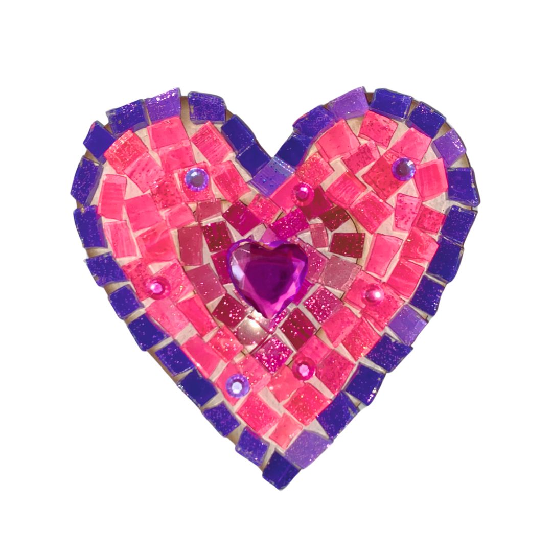 Single - Mosaic Craft Kit with Magnet - Heart 2 (Small)