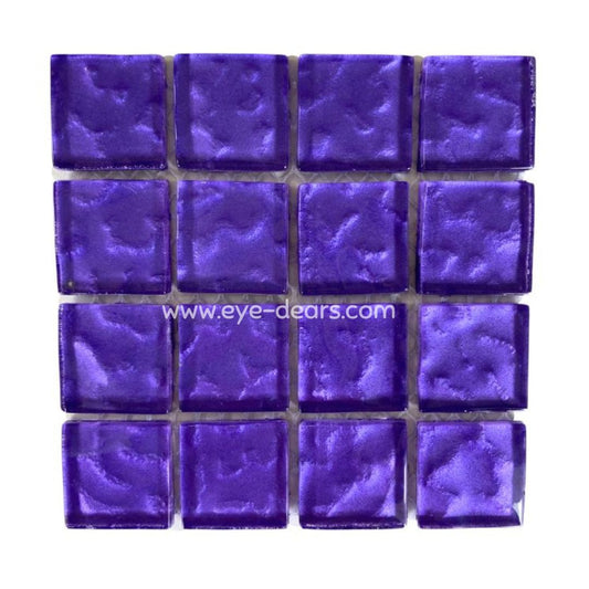 Mosaic Tiles - Single Sheet Purple Metallic Ripple 23x23mm