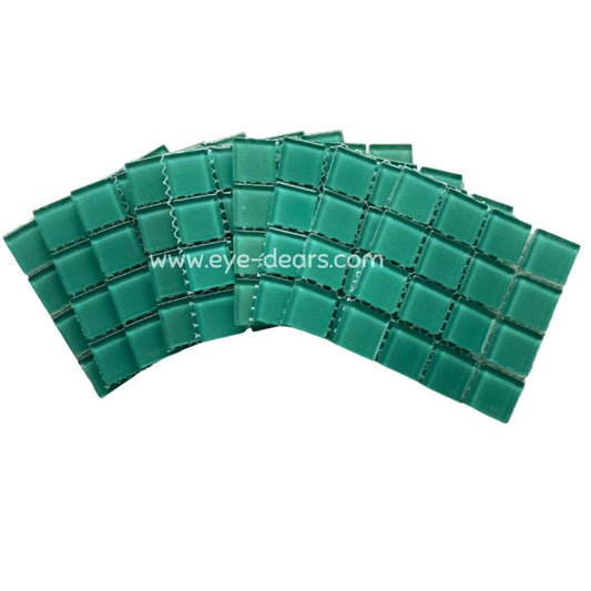 Mosaic Tiles - 10 x sheets of Turquoise Glass 23x23mm