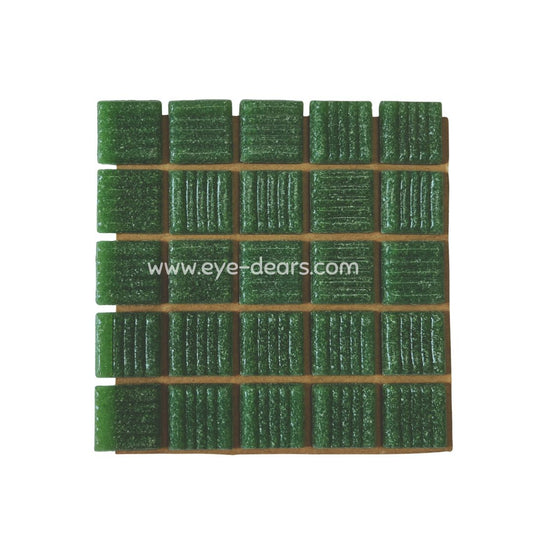Mosaic Tiles - Single Craft Size Sheet Turn on Texture - Forest Green 20x20mm