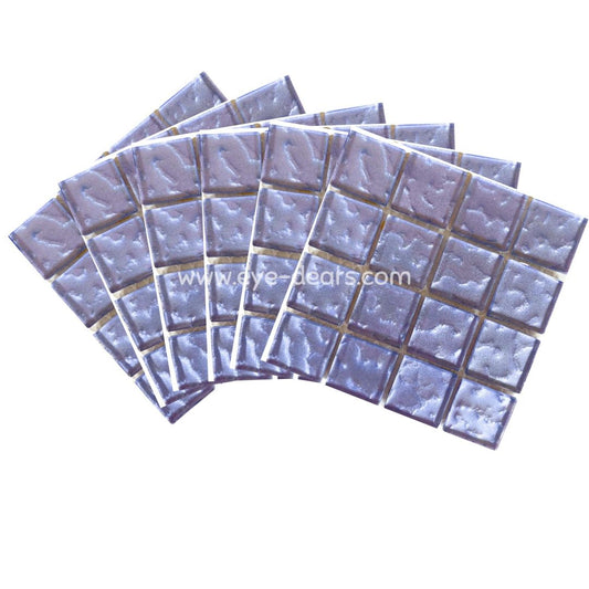Mosaic Tiles - 10 x sheets of Lilac Metallic Ripple 23x23mm