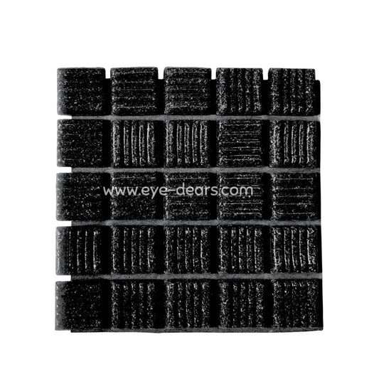 Mosaic Tiles - Single Craft Size Sheet Turn on Texture 20x20mm - Black
