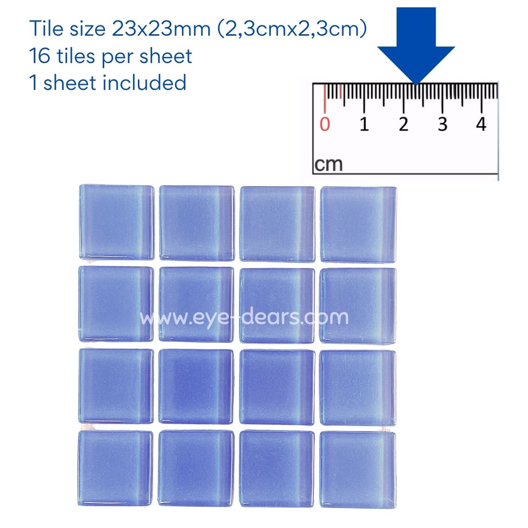 Mosaic Tiles - 10 x sheets of Lilac Purple Glass 23x23mm