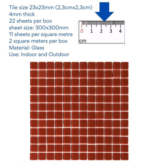 Decor Tiles - Cinnamon Flame 23x23mm