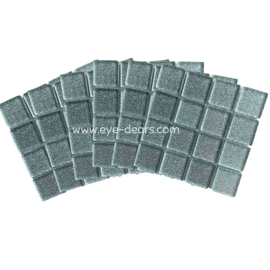Mosaic Tiles - 10 x sheets of Silver Glitter 23x23mm