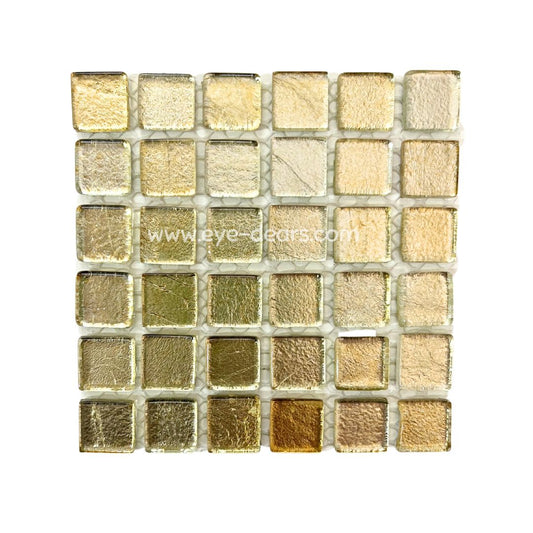 Mosaic Tiles - Single Craft Size Sheet Ivory Gold Leaf 15x15mm