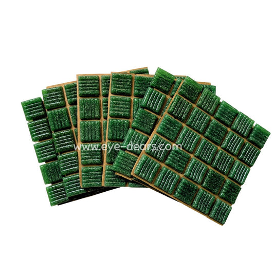 Mosaic Tiles - 10 x Craft Size Sheets of Turn on Texture - Forest Green 20x20mm
