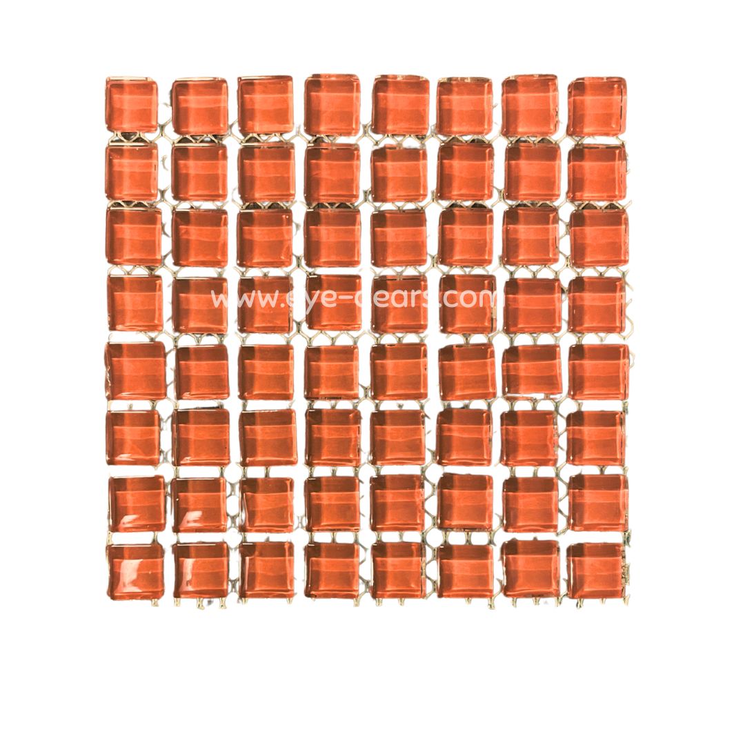 Mosaic Tiles -  Orange Glass 10x10mm