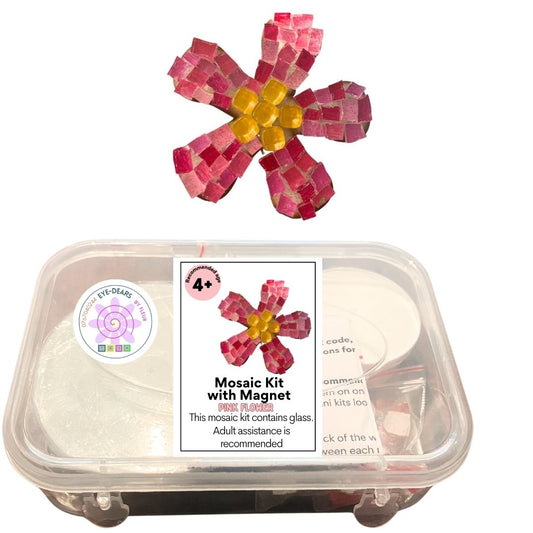 Single - Mosaic Craft Kit with Magnet - Pink Flower (Small)