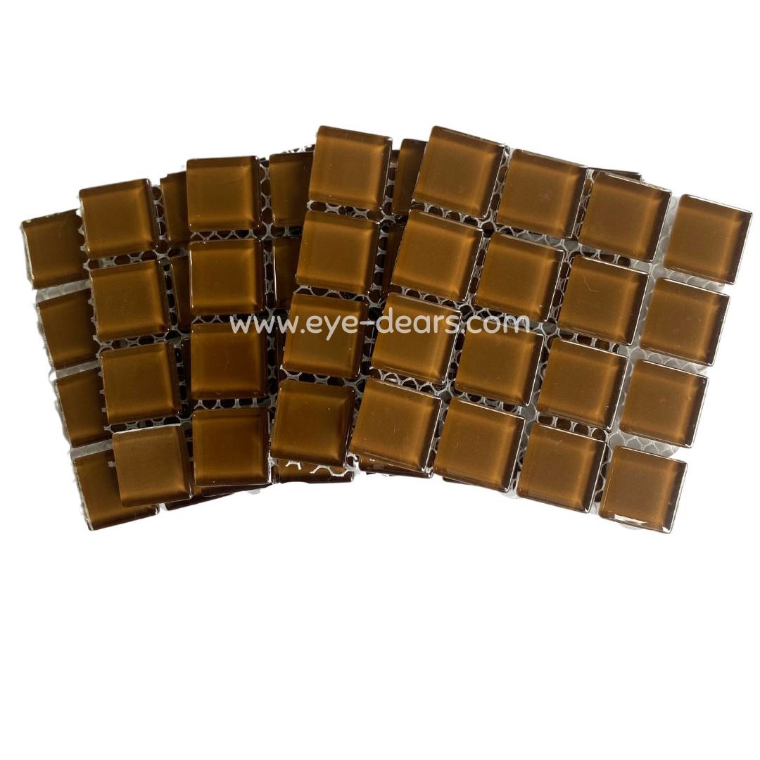 Mosaic Tiles - 10 x sheets of Chestnut Brown Glass 23x23mm
