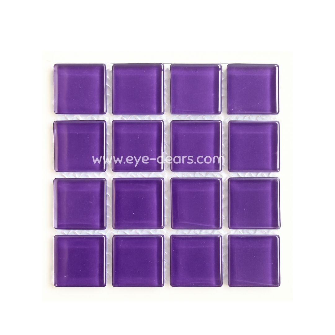 Mosaic Tiles -  Single Sheet Violet Purple Glass 23x23mm