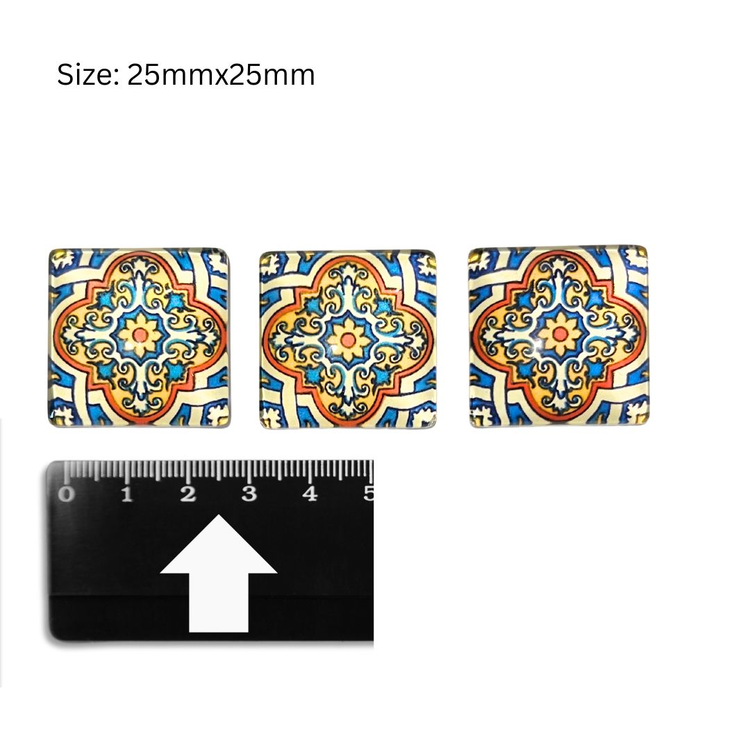 Glass Domed Inserts Mixed (H)- Set of 3 (25x25mm)