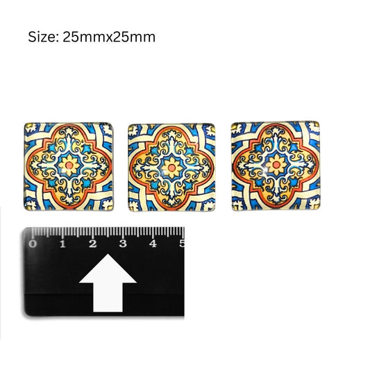 Glass Domed Inserts Mixed (H)- Set of 3 (25x25mm)