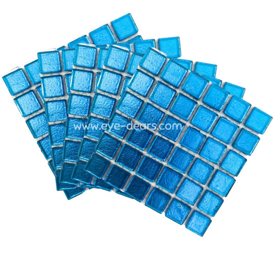 Mosaic Tiles - 10 x sheets of Turquoise Gold Leaf 15x15mm