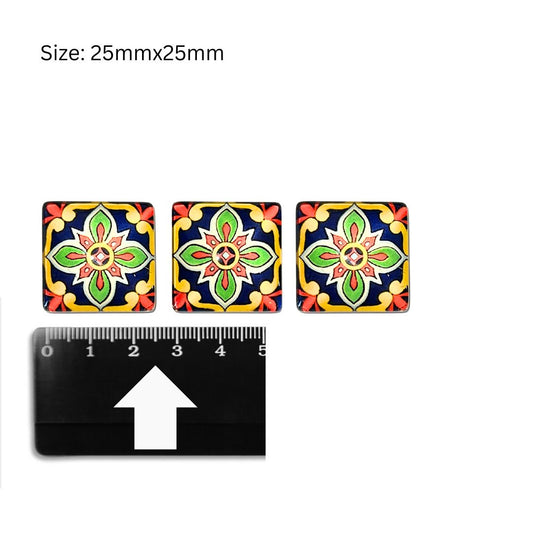 Glass Domed Inserts Mixed (I)- Set of 3 (25x25mm)