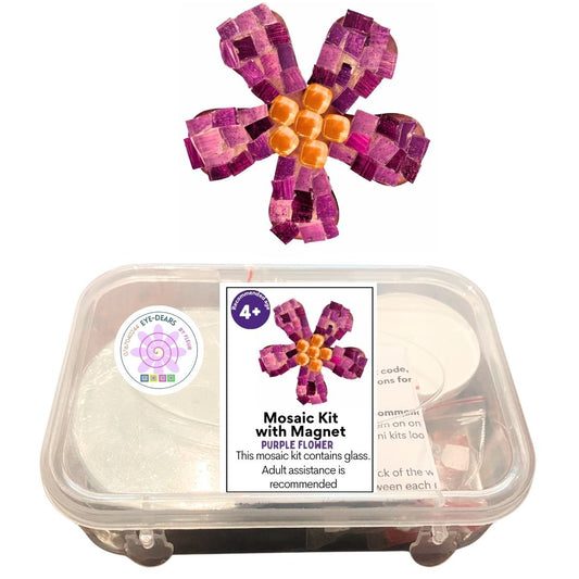 Single - Mosaic Craft Kit with Magnet - Purple Flower (Small)