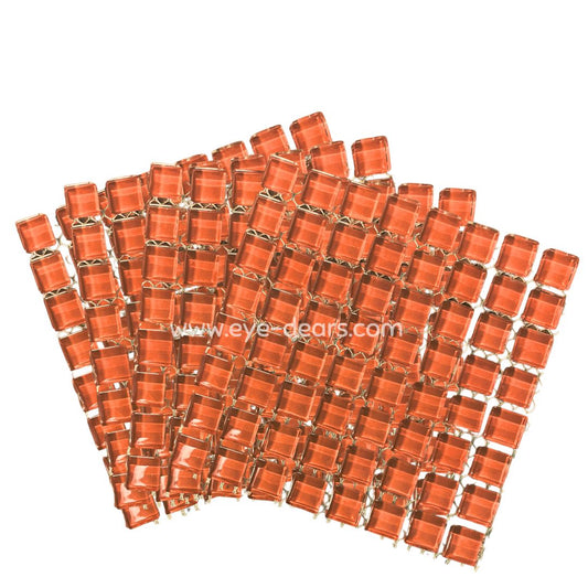 Mosaic Tiles - 10 x sheets of Orange Glass 10x10mm