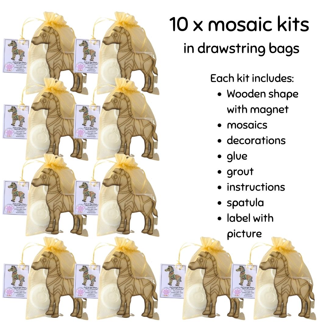 Mosaic Craft Kit with Magnet - Zebra  (Medium)