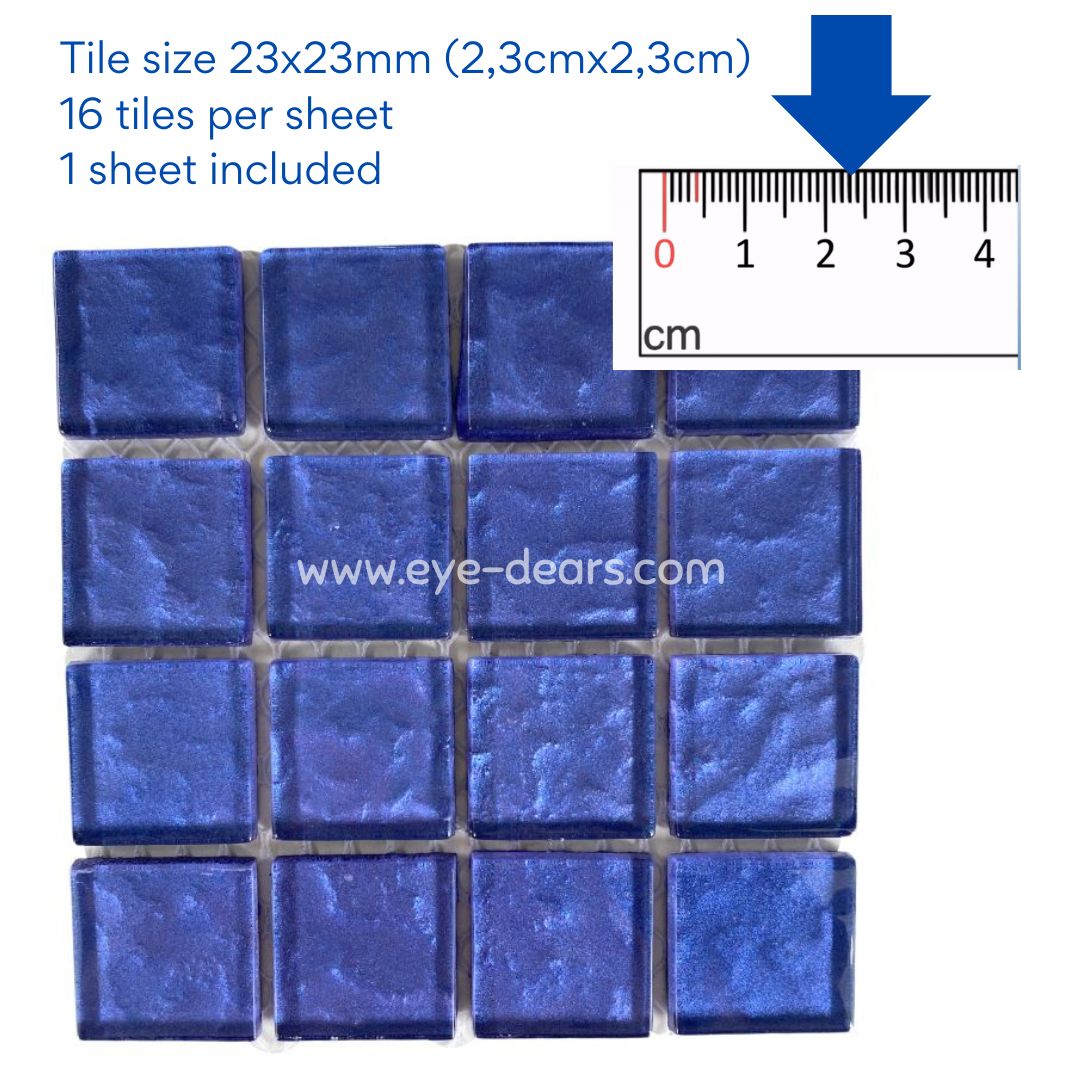 Mosaic Tiles - 10 x sheets of Lavender Metallic Ripple 23x23mm