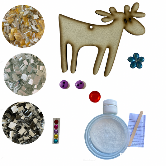 Bulk - Mosaic Craft Kit with Magnet - Christmas Reindeer (Small)