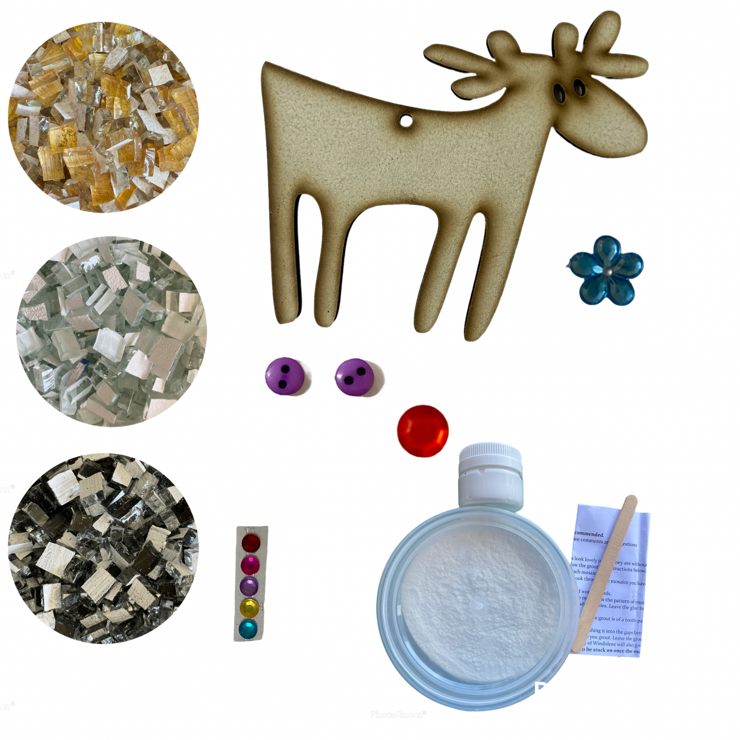 Single - Mosaic Craft Kit with Magnet - Reindeer  (Small)