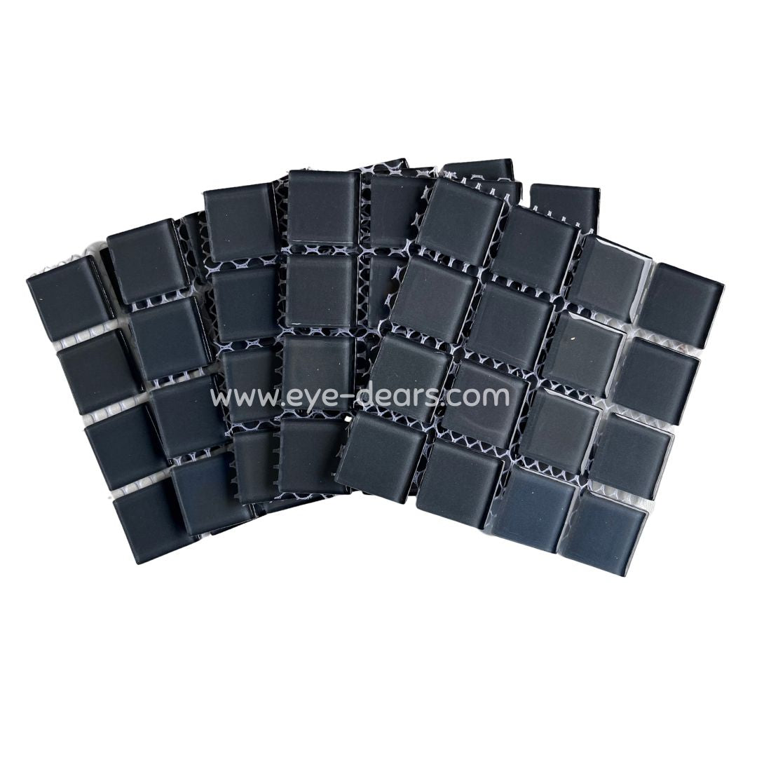 Mosaic Tiles - 10 x Craft Size Sheets of Dark Grey Glass 25x25mm