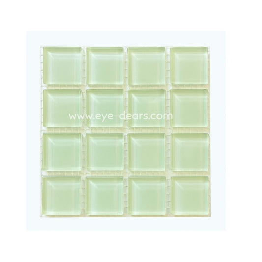Mosaic Tiles -  Single Sheet Cloudy Lime Glass 23x23mm