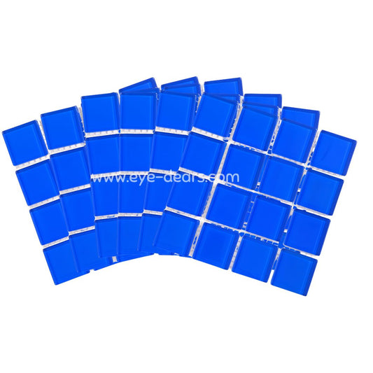 Mosaic Tiles - 10 x sheets of Azure Blue Glass 23x23mm
